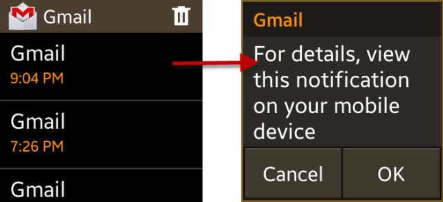 gmail notifications on galaxy watch