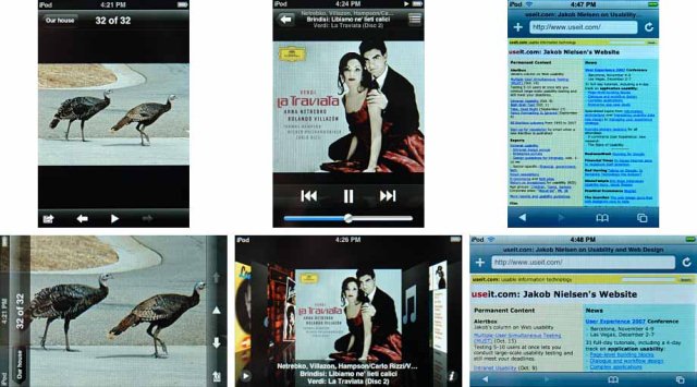 Drei Anwendungen des iPod Touch