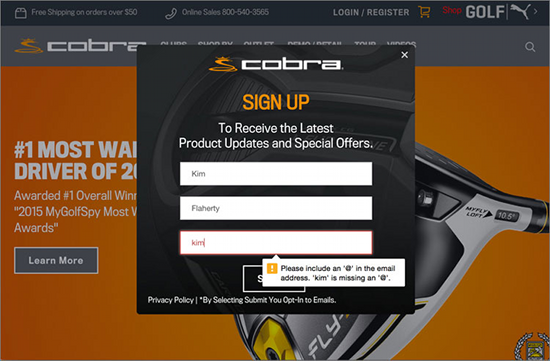 Screenshot Cobragolf.com