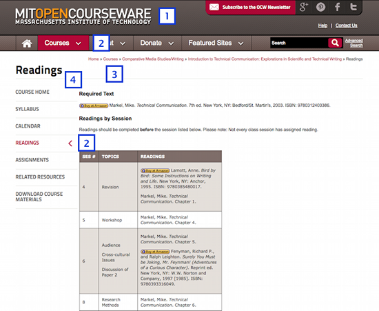 Screenshot MIT Courseware