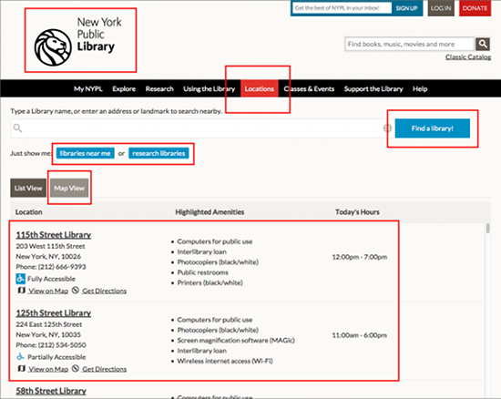 Screenshot New York Public Library