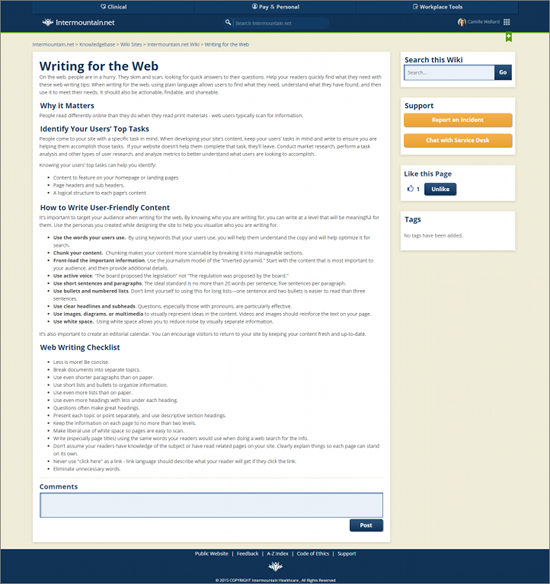 Screenshot Intermountain Healtcare